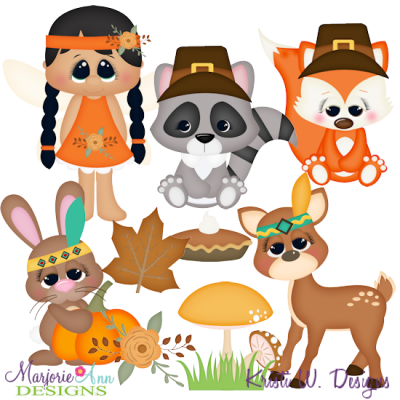 Woodland Thanksgiving SVG Cutting Files + Clipart