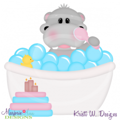 Squeaky Clean-Hippo Cutting Files-Includes Clipart