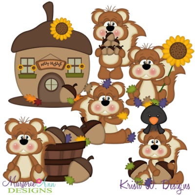 Nuts About Fall SVG Cutting Files Includes Clipart