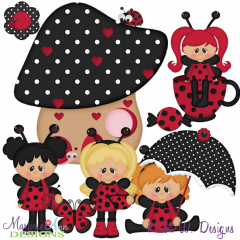 Ladybug Tea Party SVG Cutting Files Includes Clipart