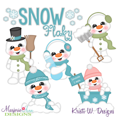 Snow Flaky SVG Cutting Files + Clipart