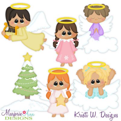 Winter Angels SVG Cutting Files + Clipart