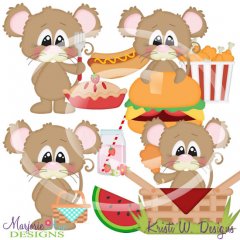 Picnic Mice SVG Cutting Files/Paper Piecing + Clipart