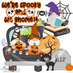 We're Spooky & We Gnome It SVG Cutting Files + Clipart