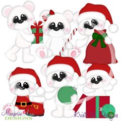 Waiting For Santa Bears SVG Cutting Files + Clipart