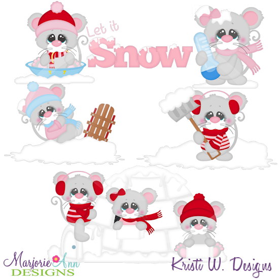 Snow Cold Mice Cutting Files Includes Clipart - Click Image to Close