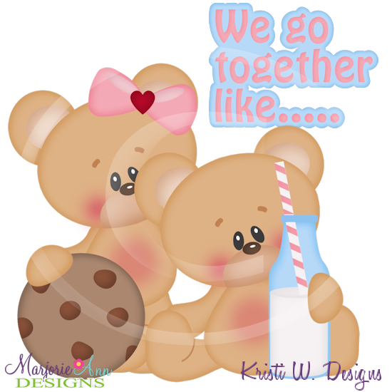 We Go Together Like Milk & Cookies SVG Cutting Files+Clipart - Click Image to Close