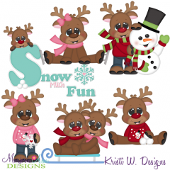 Reindeer Fun SVG Cutting Files + Clipart