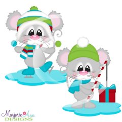 Holiday Mice Set 2 SVG Cutting Files Includes Clipart