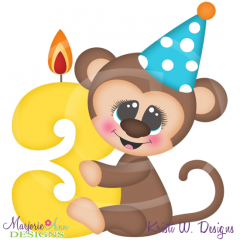 Party Animal 3rd Birthday Cutting Files-Includes Clipart
