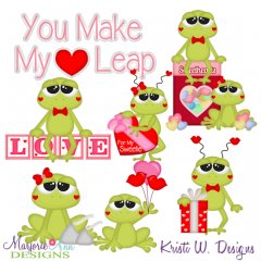 Love Frogs SVG Cutting Files Includes Clipart