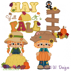 Hay Y'all It's Fall SVG Cutting Files + Clipart