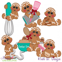 Baking Fun Gingers SVG Cutting Files Includes Clipart