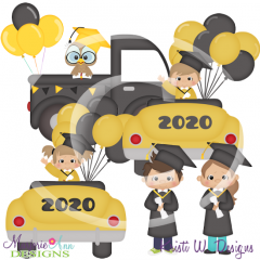 Drive By Graduation SVG Cutting Files/Paper Piecing +Clipart