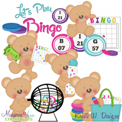 Let's Play Bingo SVG Cutting Files Includes Clipart
