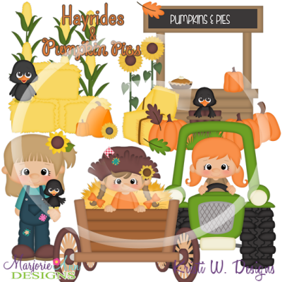 Hayride-Girls SVG Cutting Files Includes Clipart
