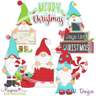 Merry Christmas Gnomes SVG Cutting Files/Paper Piecing +Clipart