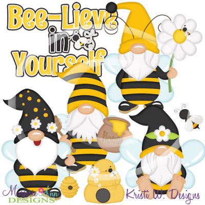 Bee Gnomes SVG Cutting Files/Paper Piecing + Clipart