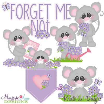 Forget Me Not SVG Cutting Files + Clipart