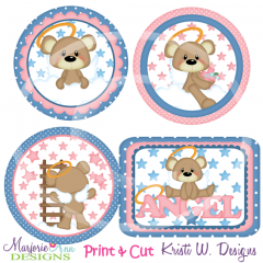 Angel Bears Exclusive SVG Cutting Files + Clipart