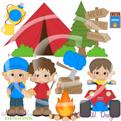 Camp Out Boys SVG Cutting Files/Paper Piecing +Clipart
