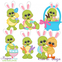 I Turtley Love Easter SVG Cutting Files Includes Clipart