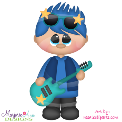 Friend Pals-Rock Star Boy Exclusive SVG Cutting Files + Clipart