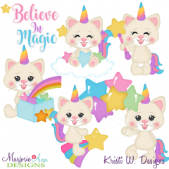 Kittycorn Believe In Magic EXCLUSIVE SVG Cutting Files+Clipart