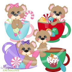 Charlie & Jojo Christmas Tea SVG Cutting Files Includes Clipart