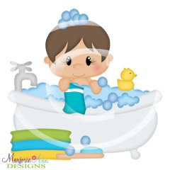 Boy Taking A Bath SVG Cutting Files