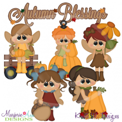 Autumn Pixies SVG Cutting Files Includes Clipart