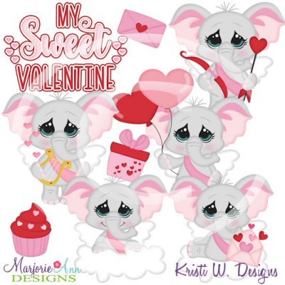 Sweet Cupids-Elephants SVG Cutting Files/Paper Piecing +Clipart