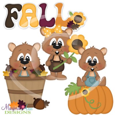 Fall Gophers SVG Cutting Files + Clipart