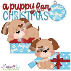 A Puppy For Christmas SVG Cutting Files