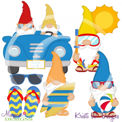 Spring Break Gnomes SVG Cutting Files/Paper Piecing +Clipart