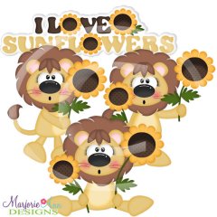 I Love Sunflowers-Lions SVG Cutting Files + Clipart