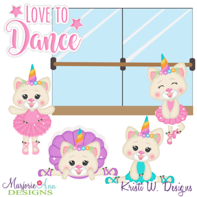 Kittycorn I Love To Dance SVG Cutting Files Includes Clipart