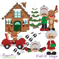 Grandma & The Reindeer Exclusive SVG Cutting Files + Clipart
