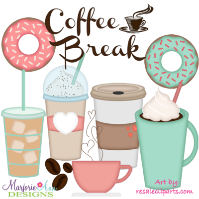 Coffee Break EXCLUSIVE SVG Cutting Files Includes Clipart