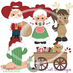 Cowboy Christmas SVG Cutting Files Includes Clipart