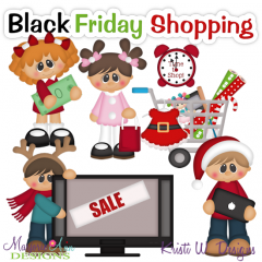 Black Friday Shopping SVG Cutting Files Includes Clipart