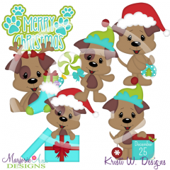 Christmas Dogs SVG Cutting Files Includes Clipart