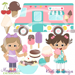 I Want Ice Cream-Girls SVG Cutting Files/Paper Piecing +Clipart