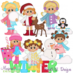 Winter Fairies Cutting Files-Includes Clipart