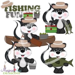 Fishing Fun Skunks SVG Cutting Files