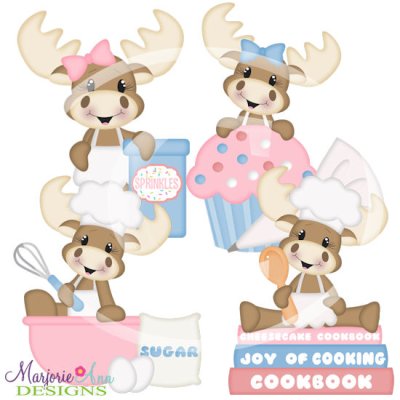 Baking Moose SVG Cutting Files + Clipart