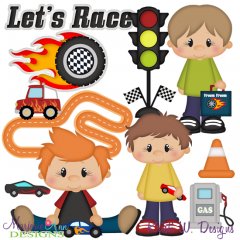 Playing With Cars-Boys SVG Cutting Files + Clipart