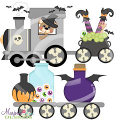 Halloween Train SVG Cutting Files + Clipart