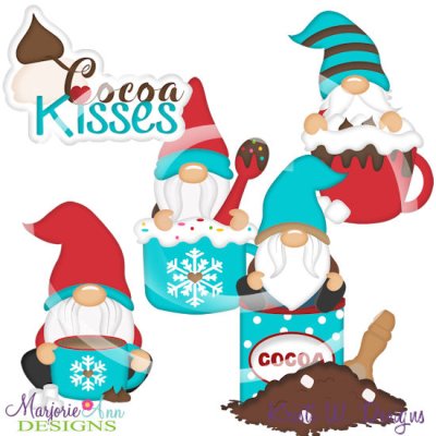 Hot Cocoa Gnomes SVG Cutting Files + Clipart