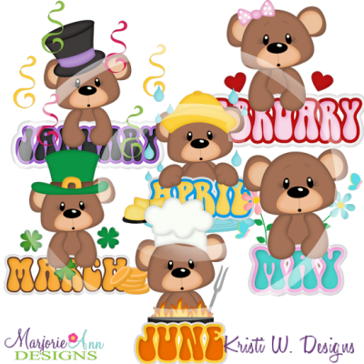 On The Calendar January-June SVG Cutting Files Includes Clipart